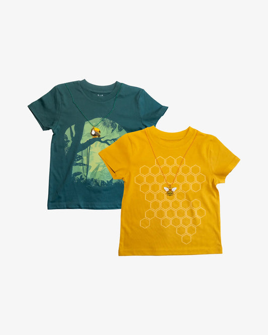 Toekan & Bij 2 PACK - T-Shirt + Ketting